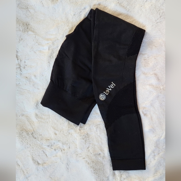 Le-vel Nux Black Mesh Leggings - small - Picture 1 of 6
